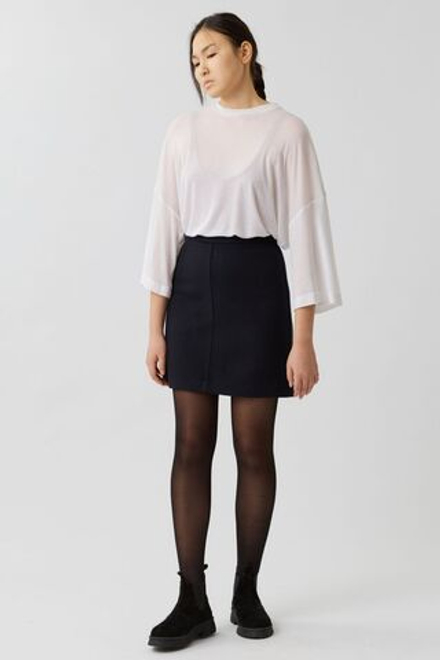 Мини-юбка из черной шерсти