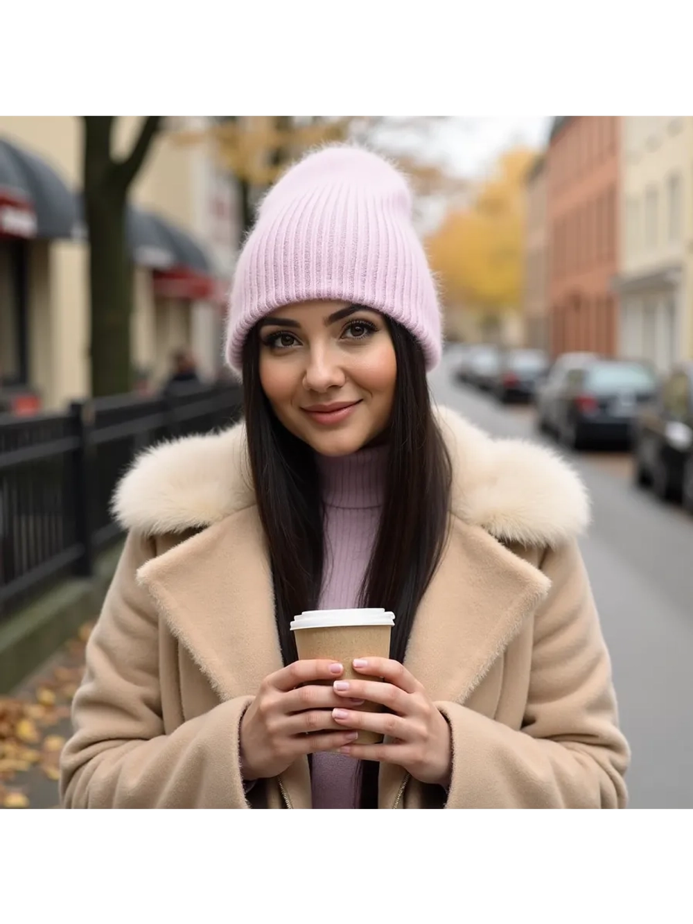 шапка ангора зимняя пушистая вязаная модная