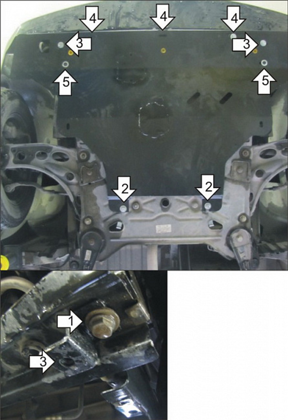 Защита картера Двигателя, КПП. 2 мм, Сталь. для Opel Vivaro 2006-2014, Renault Trafic 2001-2014 MOTODOR.01529