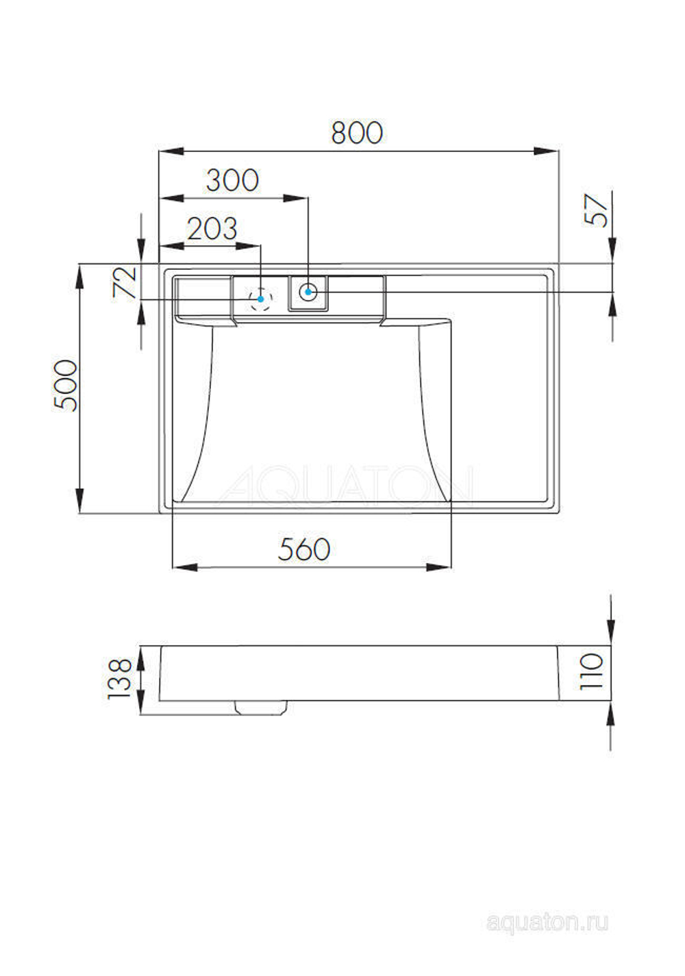 Раковина Aquaton Рейн 80 1A72113KRW010