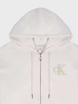 Худи на молнии Calvin Klein Fleece Monogram Relaxed Chalk