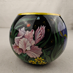 Вазочка с ручной росписью Палех "Ирисы"