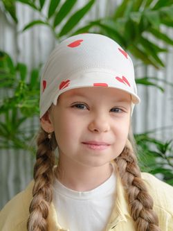 Косынка трикотажная (Сердечки на молочном) ГАВАЙИ