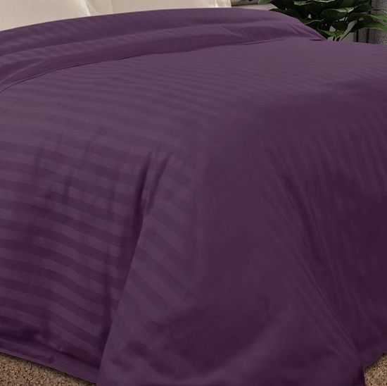 Двуспальный с европростынёй комплект постельного белья Смузи Страйп-сатин