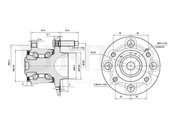 Ступица задняя с подшипником (с ABS) UNIO HUB-20202
