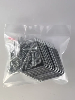 Уголок мебельный кронштейн 30х30 мм цинк (10 шт в упак) в комплекте с саморезами 3х16 (40 шт). Мебельный крепежный уголок с крепежом.