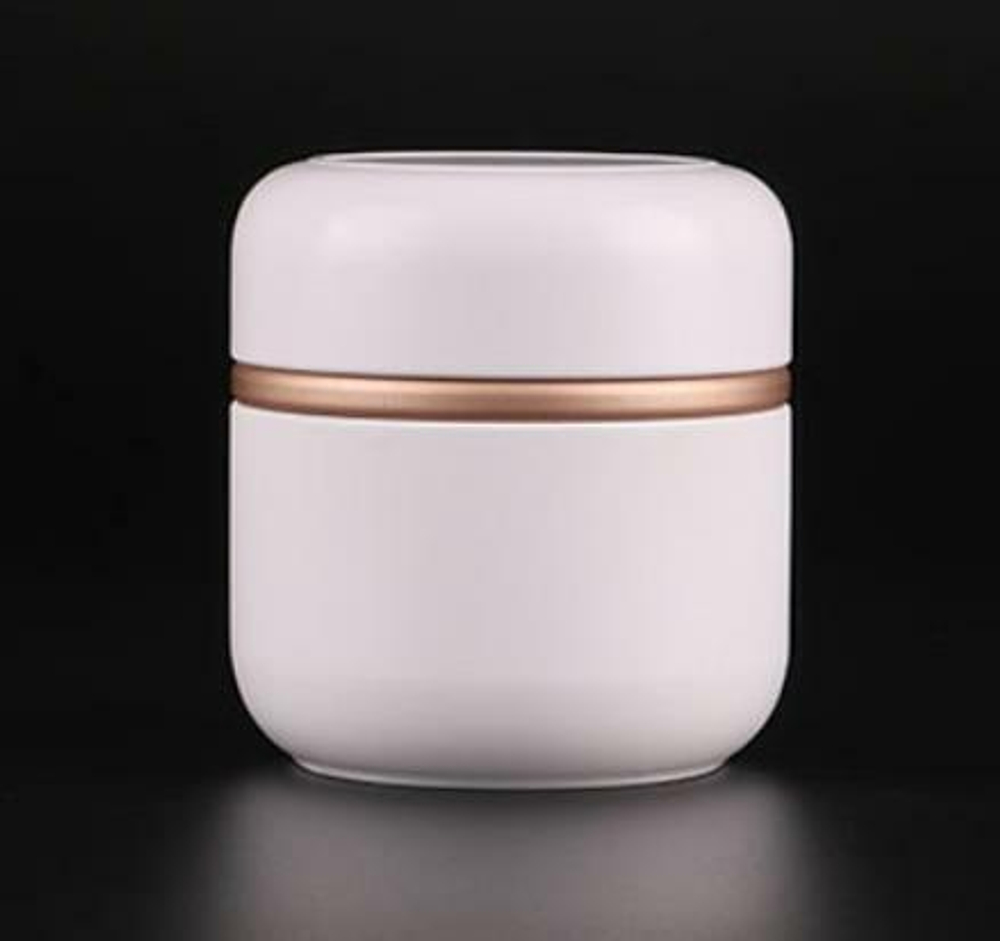 269050.4 Банка "С ободком" с двойной крышкой, h=8,7см, d=8,5см, жесть бежевый