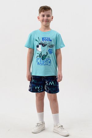 Пижама с шортами для мальчика Диджей детская короткий рукав
