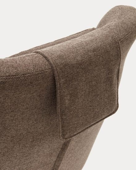 Zalina Вращающееся кресло с подлокотниками из светло-коричневой синели Испания La Forma