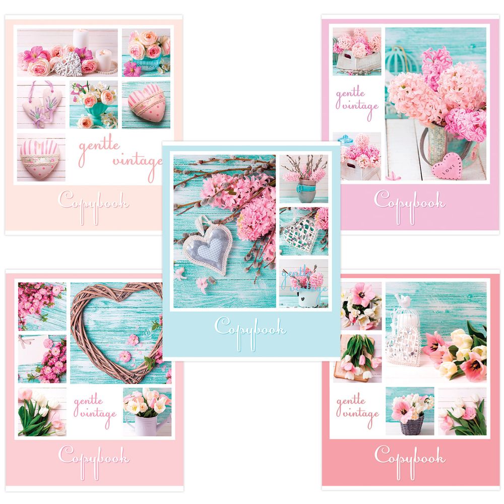 Тетрадь А5, 96 л., BRAUBERG, клетка, обложка картон, ПАСТЕЛЬ, 403066, 5шт