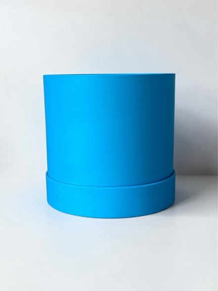 Плотная шляпная коробка фальш-крышка .Цвет; Ярко голубой.