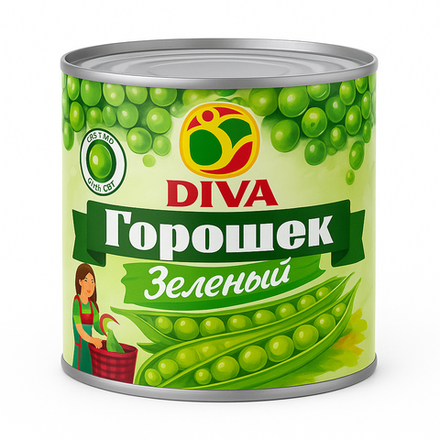 Горошек зеленый DIVA 425 мл