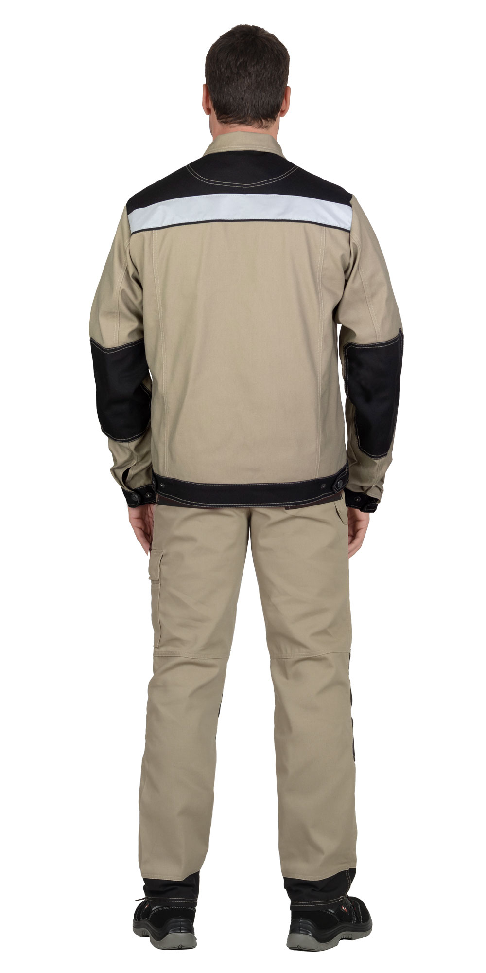 Куртка СИРИУС-ВЕСТ-ВОРК короткая, бежевая с черным и СОП