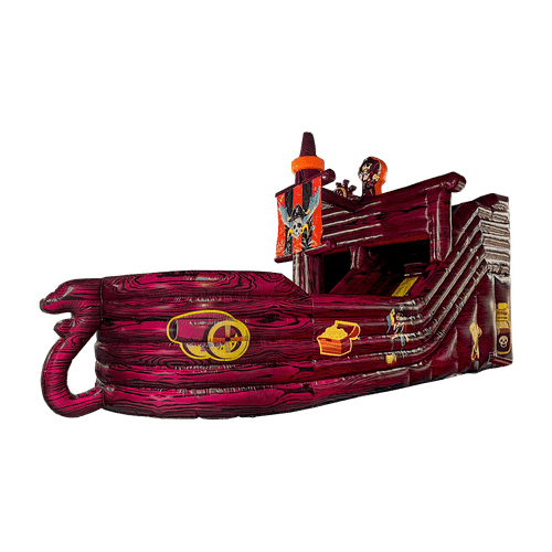 Большой надувной батут-горка “Пиратский корабль” 10*5*6 м