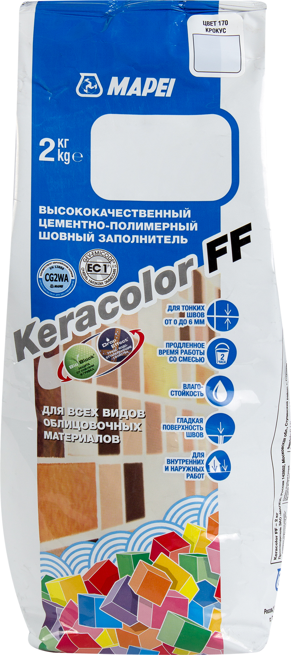 ЗАТИРКА Д/ШВОВ MAPEI KERACOLOR FF №114 АНТРАЦИТ 2КГ