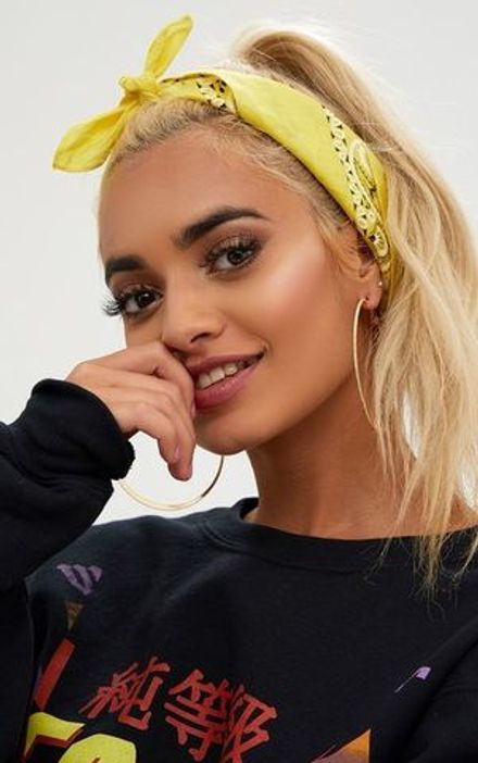 Бандана желтая пейсли огурцы