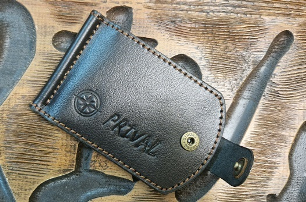 Зажим для купюр PRIVAL (натуральная кожа , ручная работа), цвет  чёрный