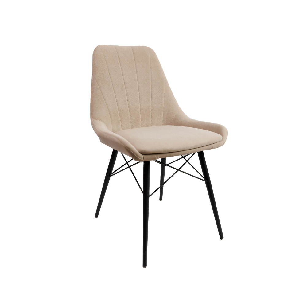 Стул Марино ЛЮКС (эмаль титан, бежевый велюр)