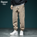 Модные брендовые спортивные штаны в американском стиле, мужские свободные повседневные брюки больших размеров, Осенние новые спортивные штаны из синели для полных мужчин