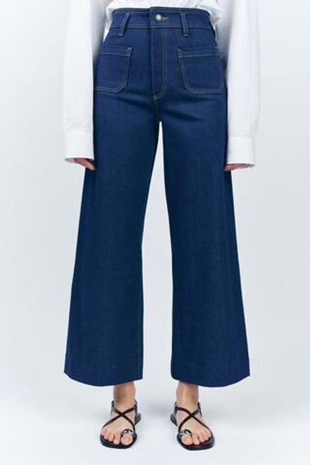 ZARA ДЖИНСЫ WIDE-LEG С ВЫСОКОЙ ПОСАДКОЙ И КАРМАНАМИ — ZW COLLECTION, СИНИЙ