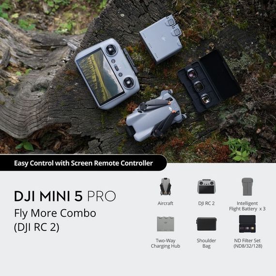 Квадрокоптер DJI Mini 5 Pro Fly More Combo (DJI RC 2)