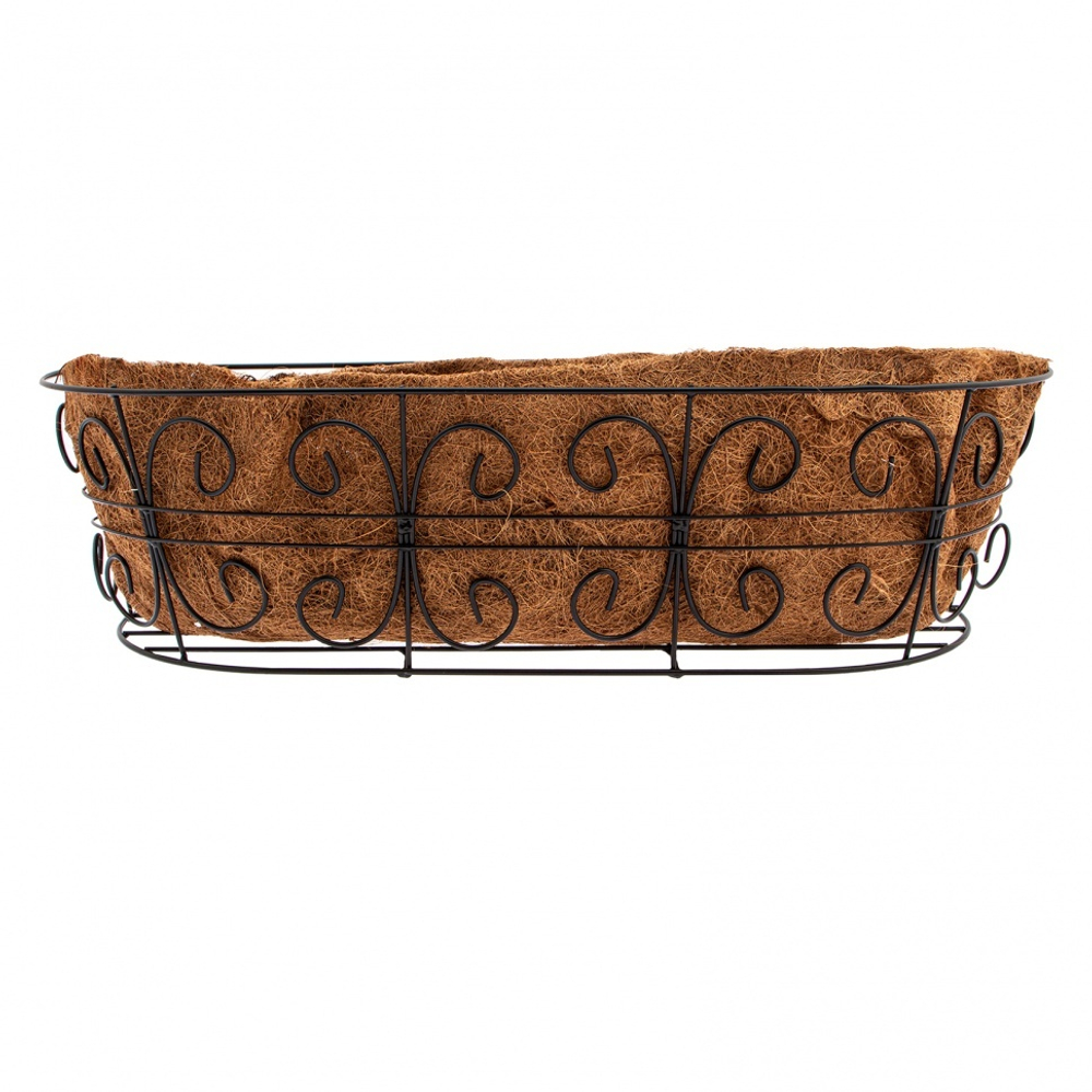 Пристенное кашпо с декором, 74 х 20 см, с кокосовой корзиной Palisad