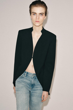 ZARA ДЛИННЫЙ МИНИМАЛИСТИЧНЫЙ БЛЕЙЗЕР — ZW COLLECTION LIMITED EDITION, ЧЕРНЫЙ