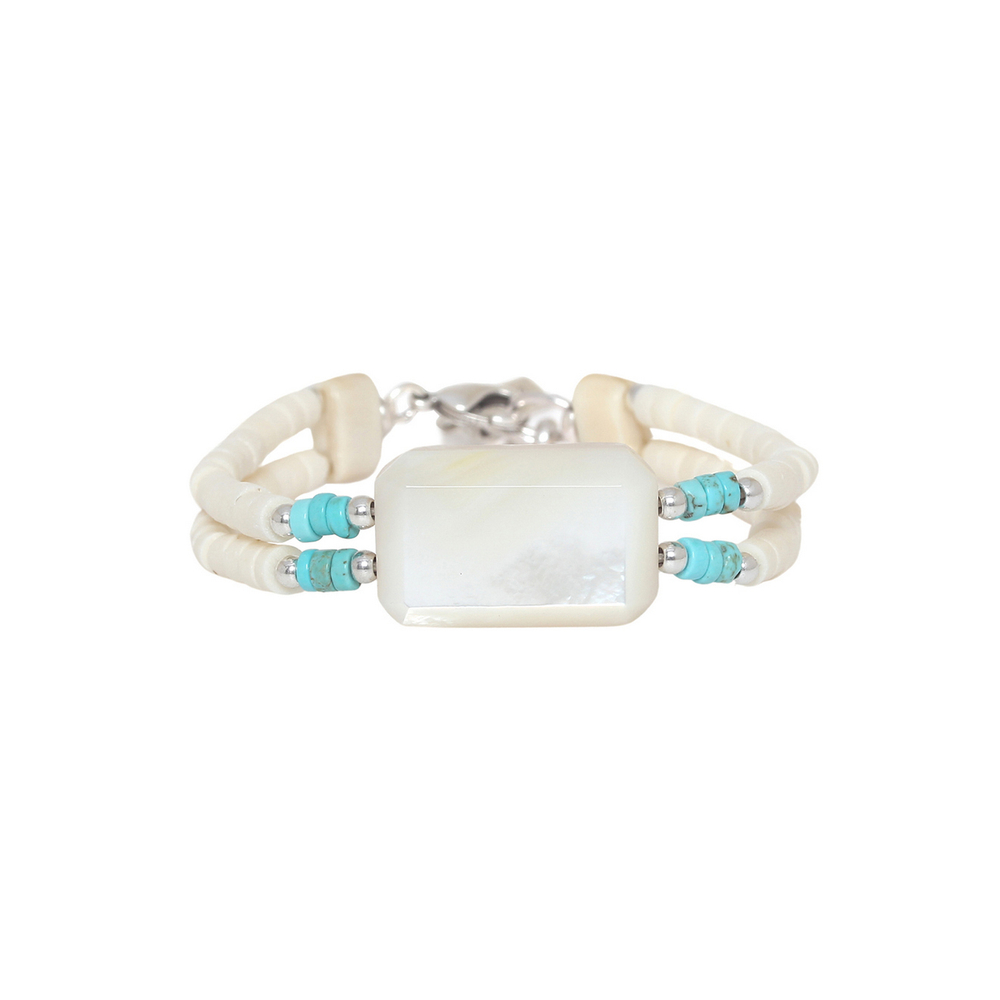 Браслет Nature Bijoux, Milos, с перламутром, окрашенным говлитом и костью, NB26.1-13-44521 (белый)