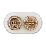 Розетка с З.К., керамика, цвет мрамор B1-101-09