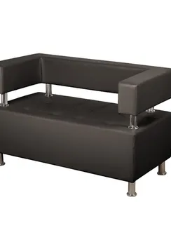 Диван 2-х местный "Борк", черный глянец