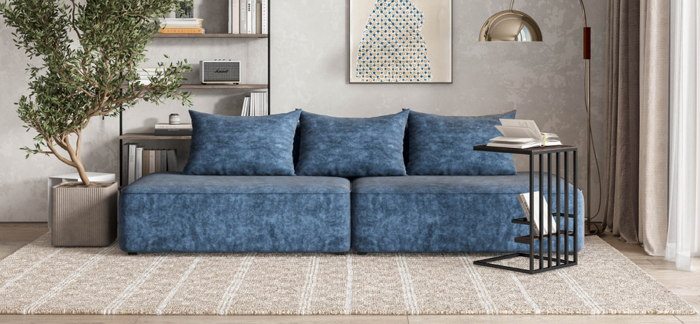 Диван Кинг Твин Велюр Роял синий