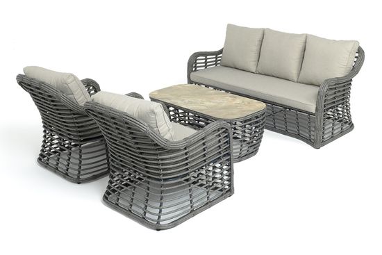 "Ницца" лаунж-зона из искусственного ротанга, цвет бронзовый