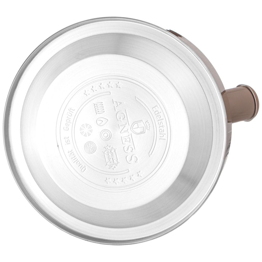 ЧАЙНИК AGNESS СО СВИСТКОМ 2,5 Л,НЖС ИНДУКЦИЯ, ЦВЕТ: ШОКОЛАД, УСТОЙЧИВОЕ ЖАРОПРОЧНОЕ ПОКРЫТИЕ