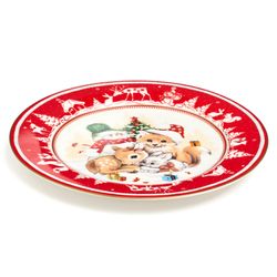 ТАРЕЛКА ЗАКУСОЧНАЯ LEFARD "ЕЛКА" 19 СМ КРАСНАЯ (КОР=18ШТ.)