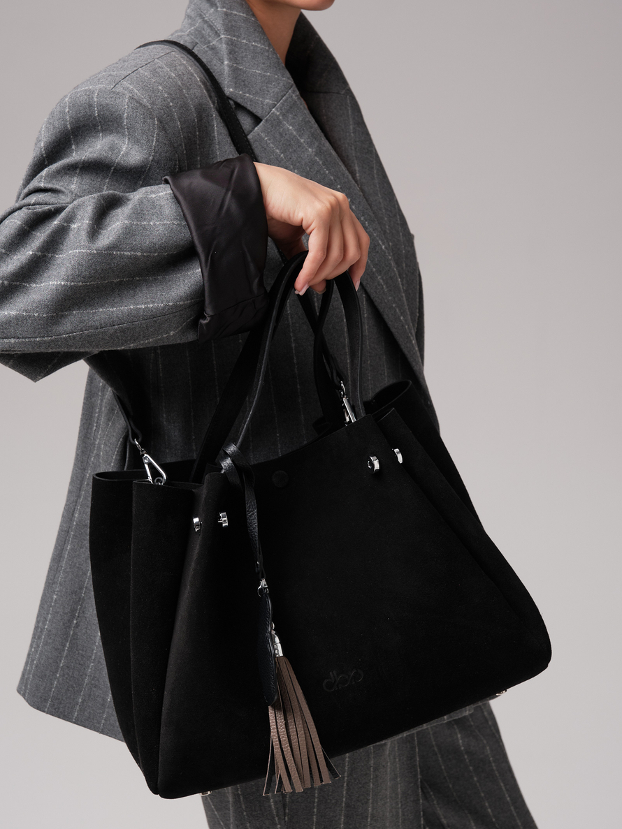 Женская замшевая сумка с матрешкой DBR 31210 черный