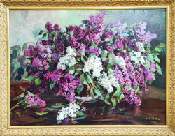 Картина Цветковой В.П. "Сирень" холст/масло 100х135