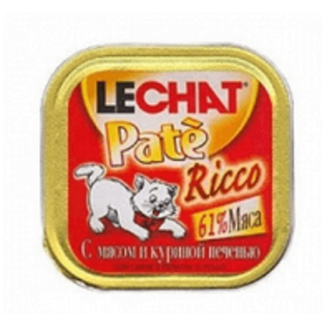 Lechat Pate паштет для кошек мясо и печень курицы