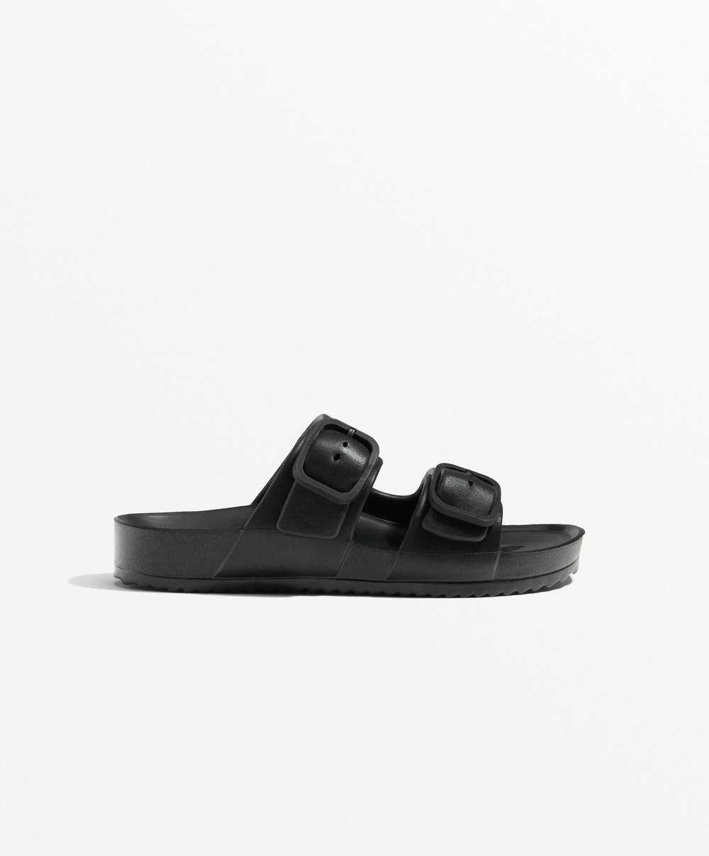 OYSHO Шлепанцы с пряжками, черный