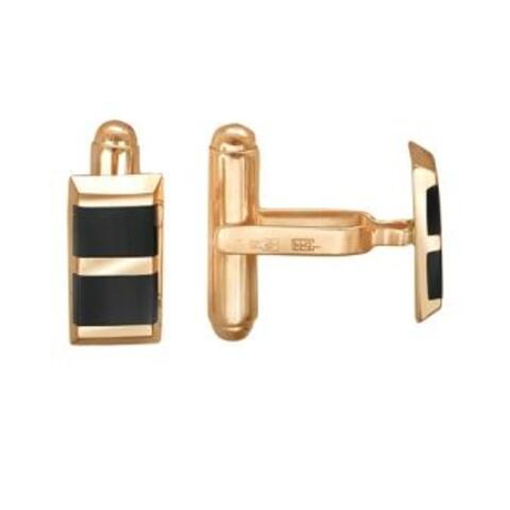 Запонки из золота с ониксом