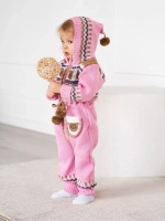 Вязаный комбинезон для новорожденных и малышей на молнии