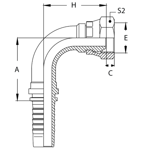 Фитинг DN 10 BSP (Г) 3/8 (90)