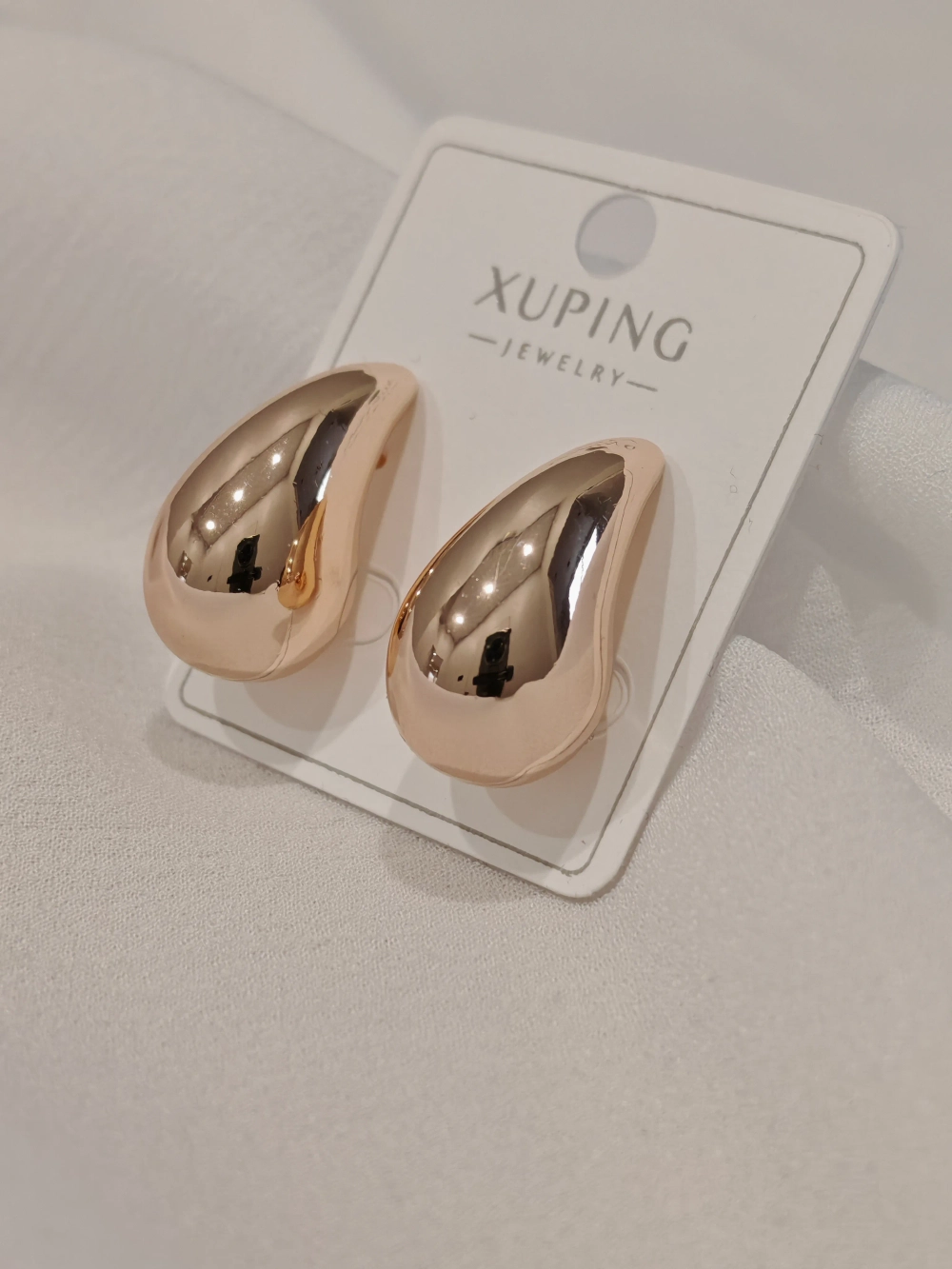 Серьги Xuping «Золотая капля» Gold 18K