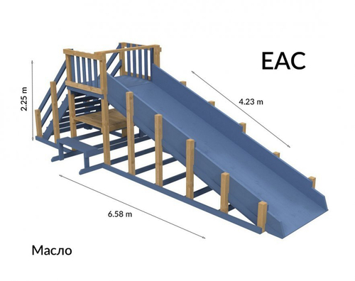 Зимняя деревянная заливная горка Ледянка 1 (скат 4.23 м)