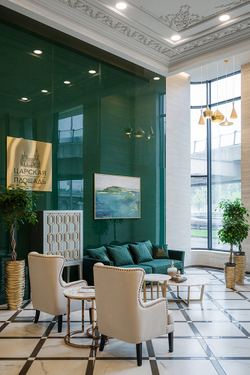 Кашпо для цветов напольное 32х65см Garda Decor золотое рельефное