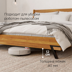 Кровать 180х200, Флеверс, двуспальная, деревянная, на ножках в стиле лофт, из дуба, Dipriz