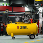 Компрессор воздушный BCI3000-T/200, ременный привод , 3.0 кВт, 200 литров, 530 л/мин Denzel