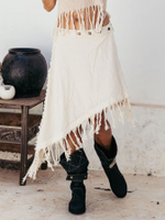 Юбка Chintamani на кнопках с бахромой молочная
