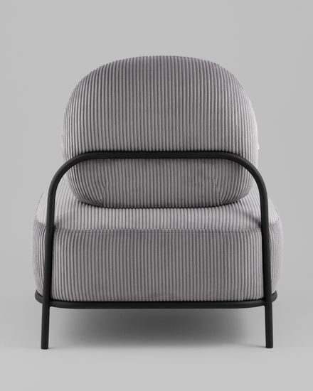 Кресло Стоун велюр рельефный светло-серый