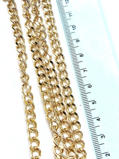 19898-з Цепь панцирного плетения "Вегас", 6*8 мм, позолота