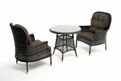 "Алиса" кофейный комплект из искусственного ротанга, цвет графит